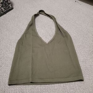 Army Green Halter Top Crop